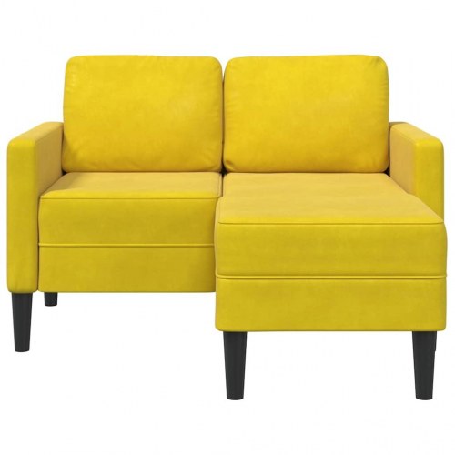 2-personers sofa med chaiselong L-formet 125 cm fløjl gul