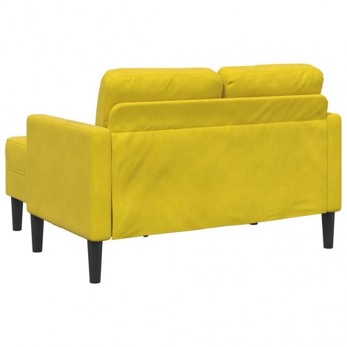 2-personers sofa med chaiselong L-formet 125 cm fløjl gul