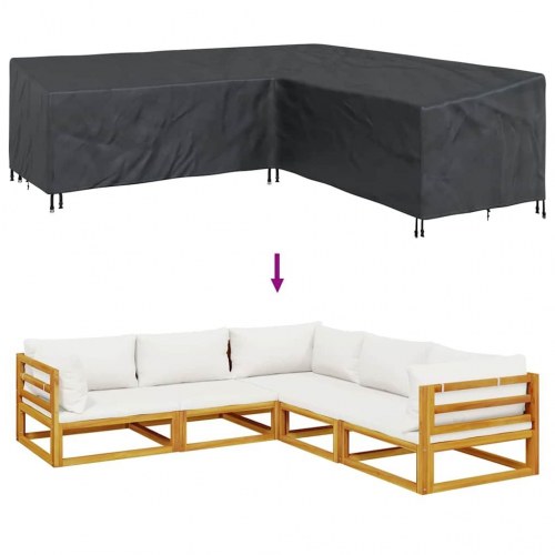 Overtræk til havemøbler Sort 255 x 255 x 80 cm 210D Oxford Stof