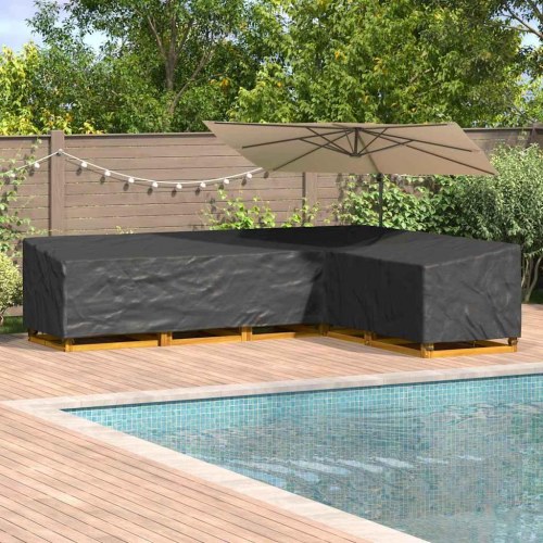 Overtræk til havemøbler Sort 330 x 255 x 80 cm 420D Oxford Stof