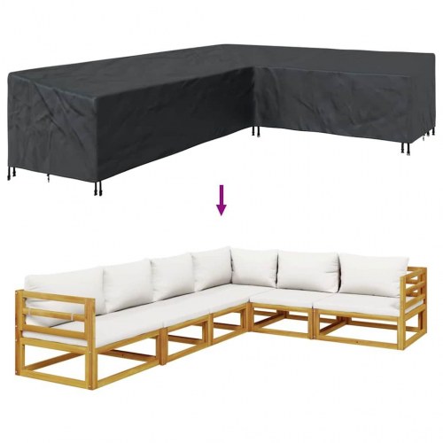Overtræk til havemøbler Sort 330 x 255 x 80 cm 420D Oxford Stof