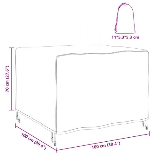 Overtræk til havemøbler Sort 100 x 100 x 70 cm 210D