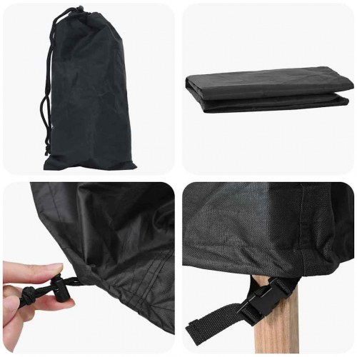 Overtræk til havemøbler Sort 140 x 70 x 90 cm 420D