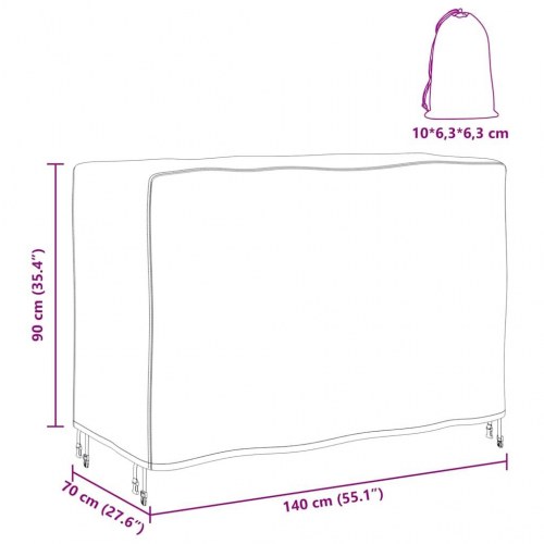 Overtræk til havemøbler Sort 140 x 70 x 90 cm 420D
