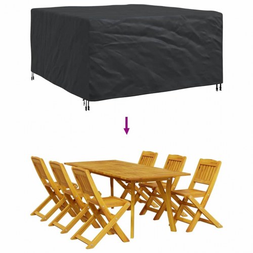 Overtræk til havemøbler Sort 180 x 190 x 85 cm 210D