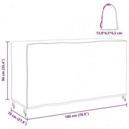 Møbelovertræk - ensfarvet sort 180 × 70 × 90 cm, 210D vandtæt