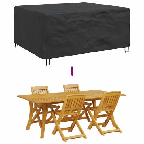Overtræk til havemøbler Sort 200 x 160 x 70 cm 210D