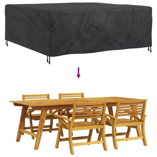 Overtræk til havemøbler Sort 200 x 190 x 85 cm 210D