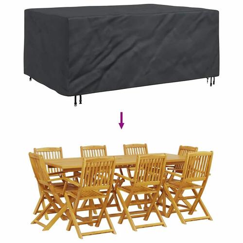 Overtræk til havemøbler Sort 220 x 150 x 85 cm 420D