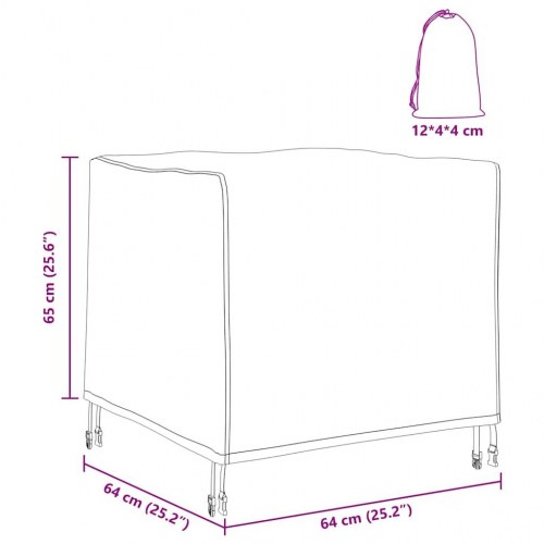 Udendørs møbelovertræk Sort 64 x 64 x 65 cm 420D Oxford Stof