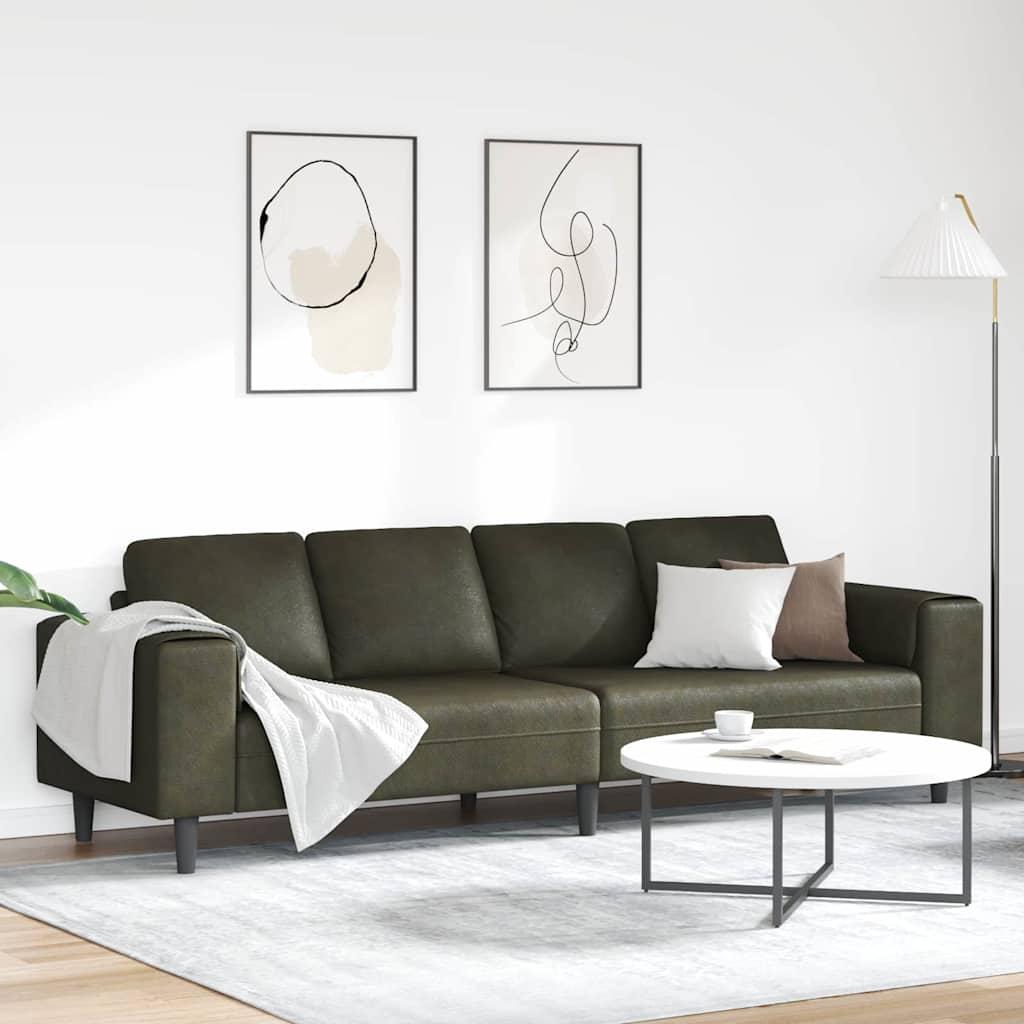 Stuesofa - armygrøn 4-personers, 250 × 77 × 76 cm