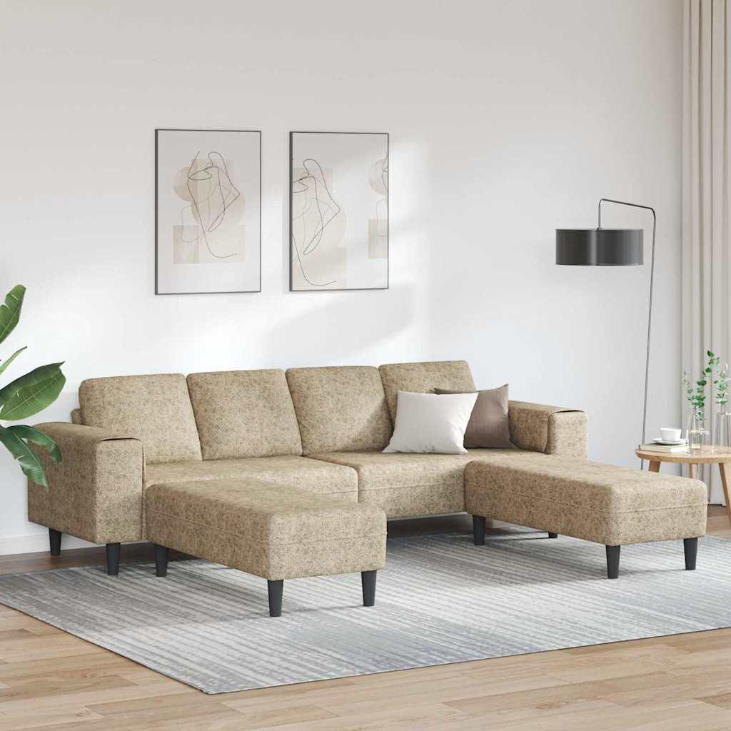 Modulær hjørnesofa med 2 ottomaner - lysegrå, 4-personers