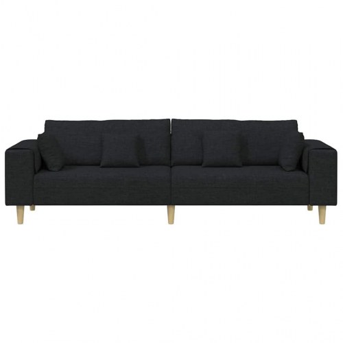 Stof sofa med pude Sort 208 cm Stof