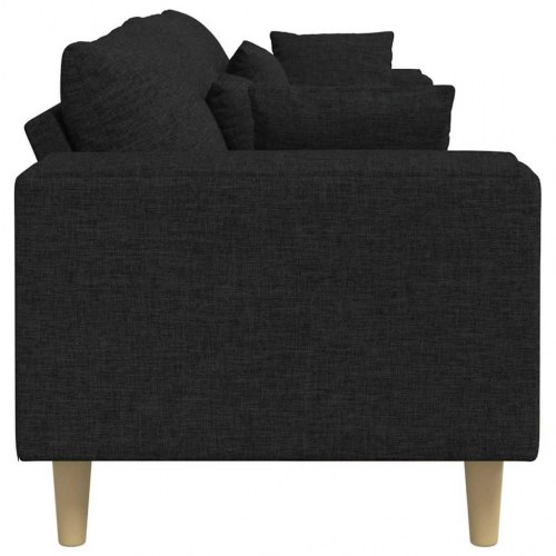 Stof sofa med pude Sort 208 cm Stof