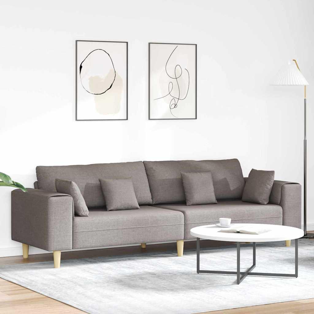 4-personers sofa i stof - gråbrun, 250 × 77 × 76 cm
