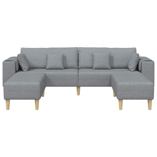 Stof sofa med pude Lysegrå 208 cm Stof