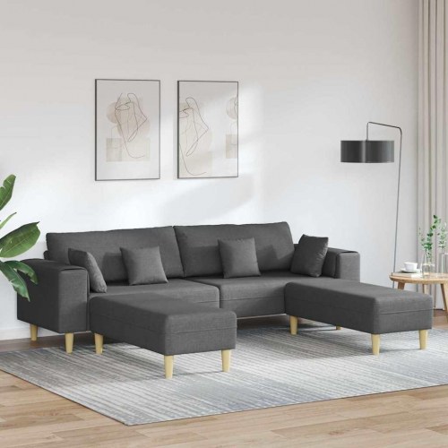 Stof sofa med pude Mørkegrå 208 cm Stof