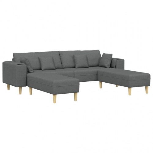 Stof sofa med pude Mørkegrå 208 cm Stof