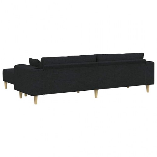 Stof sofa med pude Sort 208 cm Stof
