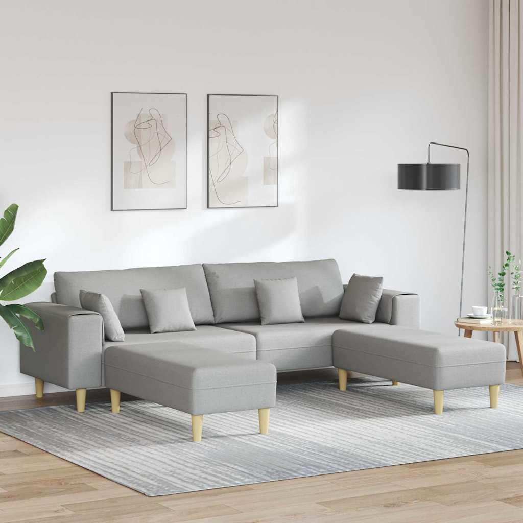 Stof sofa med pude Skygrå 208 cm Stof
