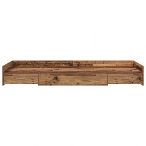Seng med opbevaring Gammelt træ 90 x 200 cm Konstrueret træ