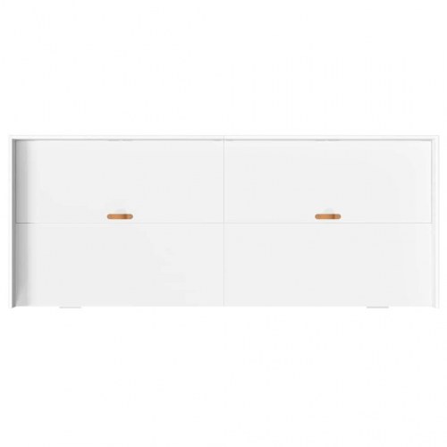 Seng med opbevaring med skuffe Hvid 80 x 200 cm Konstrueret træ