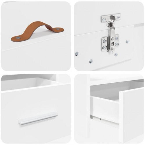 Seng med opbevaring med skuffe Hvid 80 x 200 cm Konstrueret træ