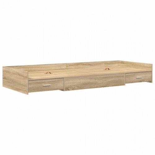 Sengestel med hovedgærde - sonoma eg 90 × 190 cm, konstrueret træ