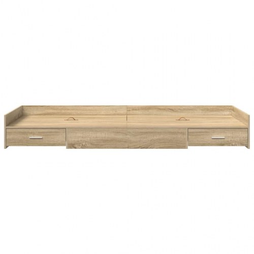 Sengestel med hovedgærde - sonoma eg 90 × 190 cm, konstrueret træ
