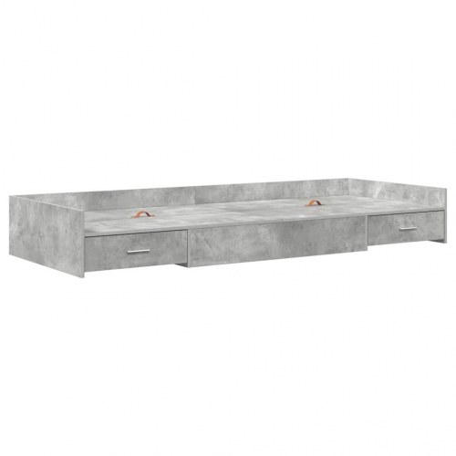 Sengestel med opbevaring beton grå 90 x 190 cm