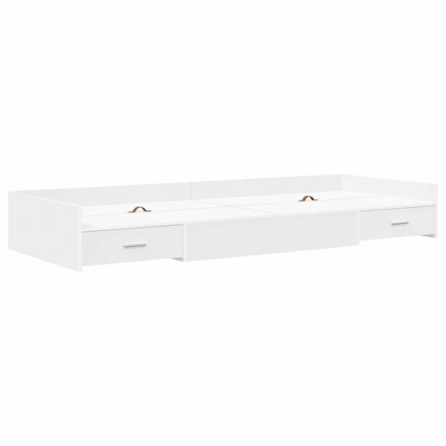 Sengestel med opbevaring - hvid 75 x 190 cm