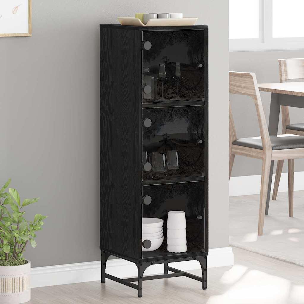 Highboard Sort eg 35 x 37 x 117 cm Konstrueret træ