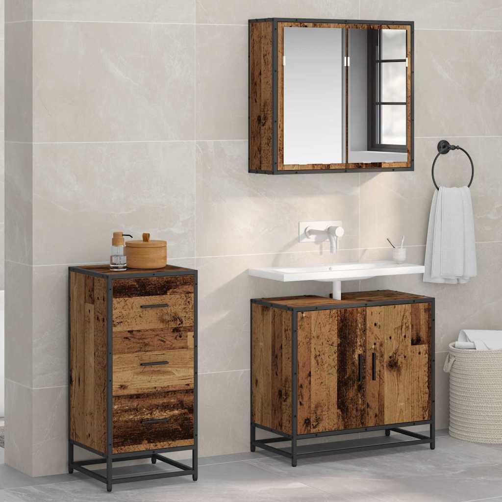 Sidebord Gammelt træ 35,5 x 35 x 76 cm Konstrueret træ