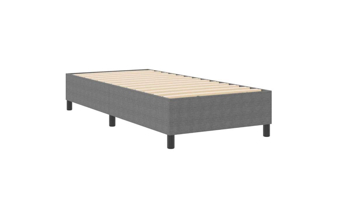 Box Spring Seng Lysegrå 90 X 200 Cm Corduroy Stof