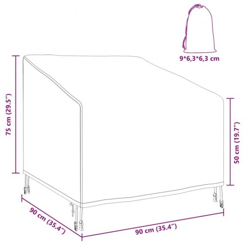 Have Stolovertræk Sort 90 x 90 x 50 / 75 cm 420D stof