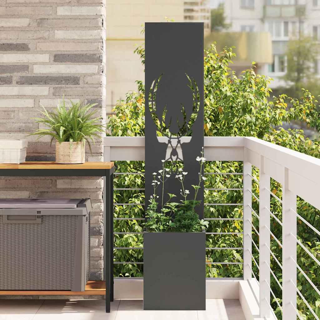 Have Privatliv Skærm Fretwork 32 X 140 Cm Koldvalset Stål - Sort / Rensdyr