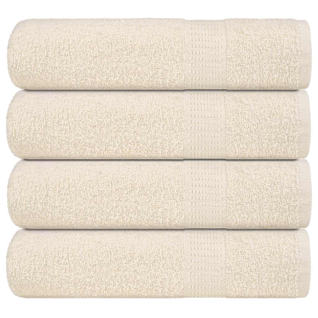 Håndklæder 4 stk. 50x100 cm 360 g/m2 100 % bomuld cremefarvet