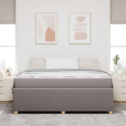 Seng med madras gråbrun 180 x 200 cm stof