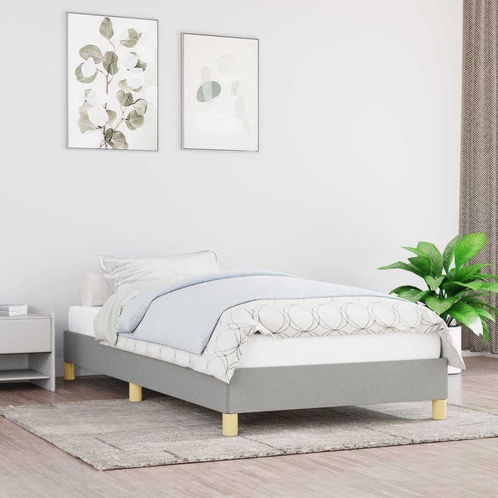 vidaXL Sengeramme uden madras Lysegrå 90x190 cm Stof