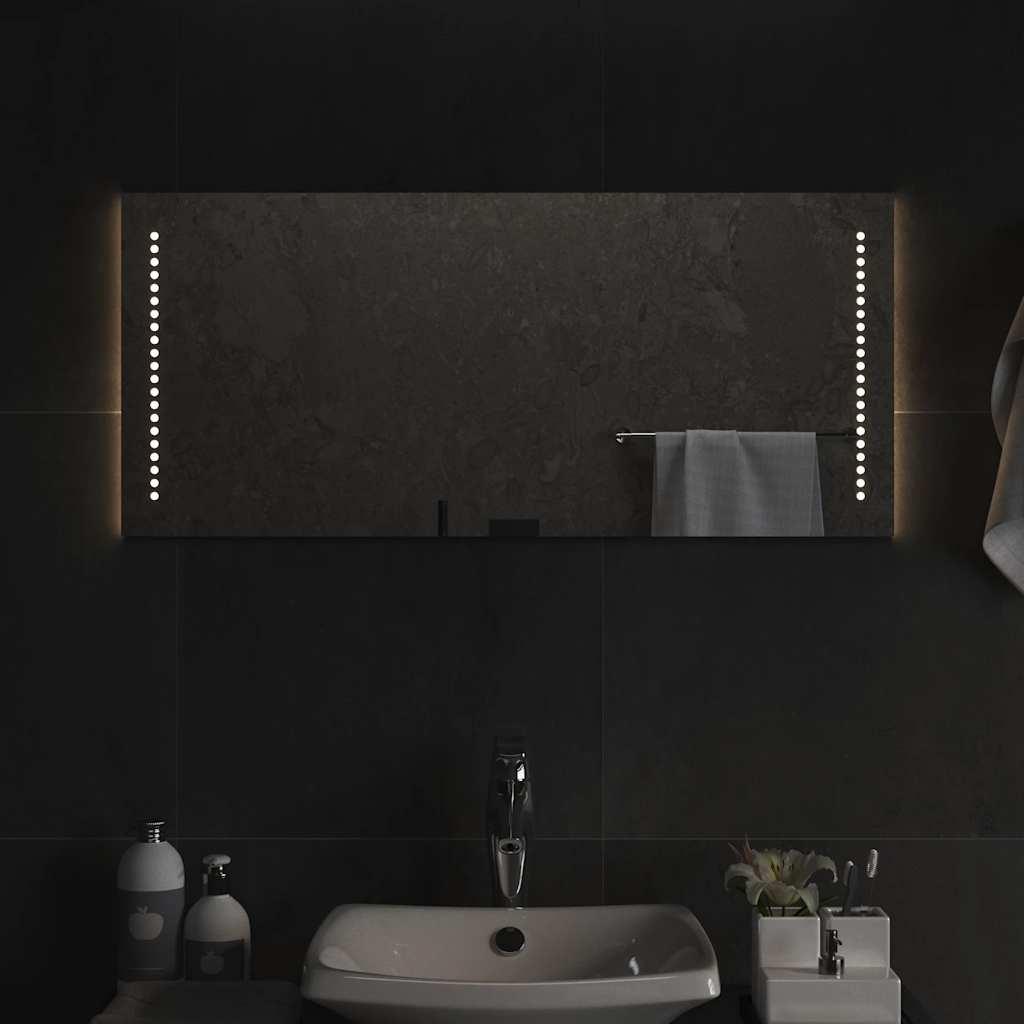 Badeværelsesspejl med LED-lys 90x40 cm billede
