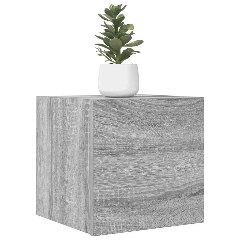 vidaXL væghængtee tv-skab 2 stk. 30,5x30x30 cm grå og sonoma-eg