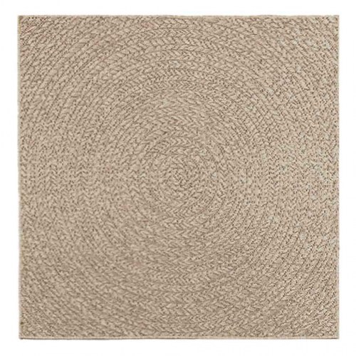 Gulvtæppe ZIZUR - beige 120×120 cm, jute-look til inde og ude