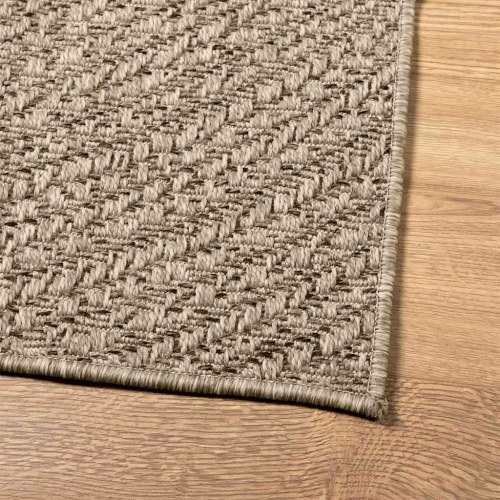 Gulvtæppe ZIZUR - beige 120×120 cm, jute-look til inde og ude