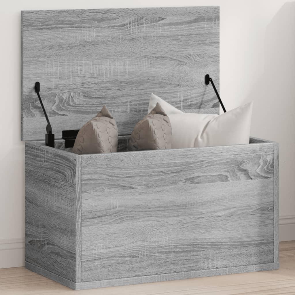Opbevaringsboks 60x35x35 cm konstrueret træ grå sonoma-eg