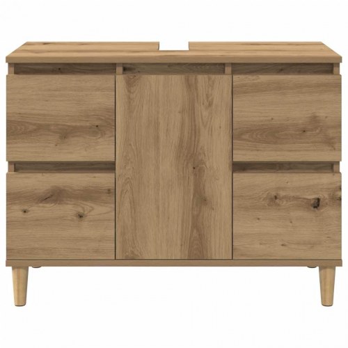 Underskab til håndvask 80 x 33 x 60 cm med 4 skuffer og låge