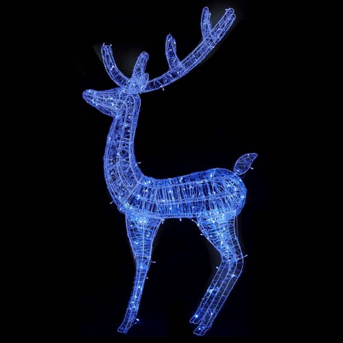 Julerensdyr 2 stk. 180 cm 250 LED'er akryl blåt lys