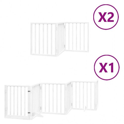 Hundelåge med dør 12 paneler 600 cm - hvid