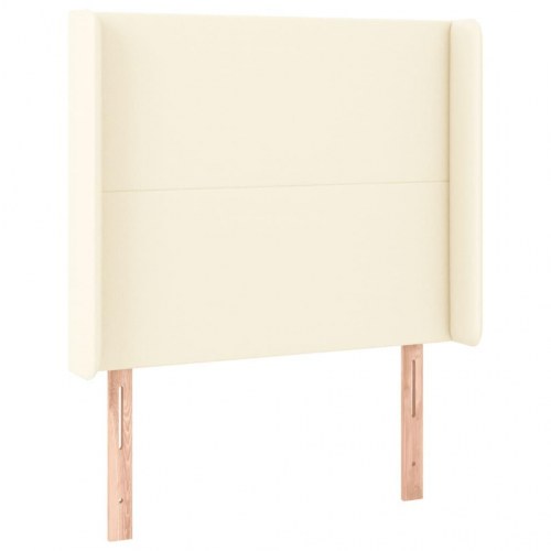 Sengegavl med LED-lys 83 x 16 x 118/128 cm - cremefarvet