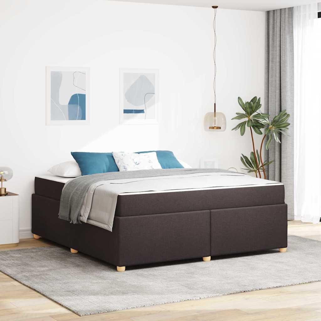 Sengestel med madras Mørk Brun 180 x 200 cm Stof
