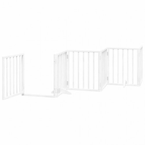 Hundelåge med dør 15 paneler 750 cm - hvid